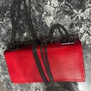 Red Purse/Bag with black chain strap
